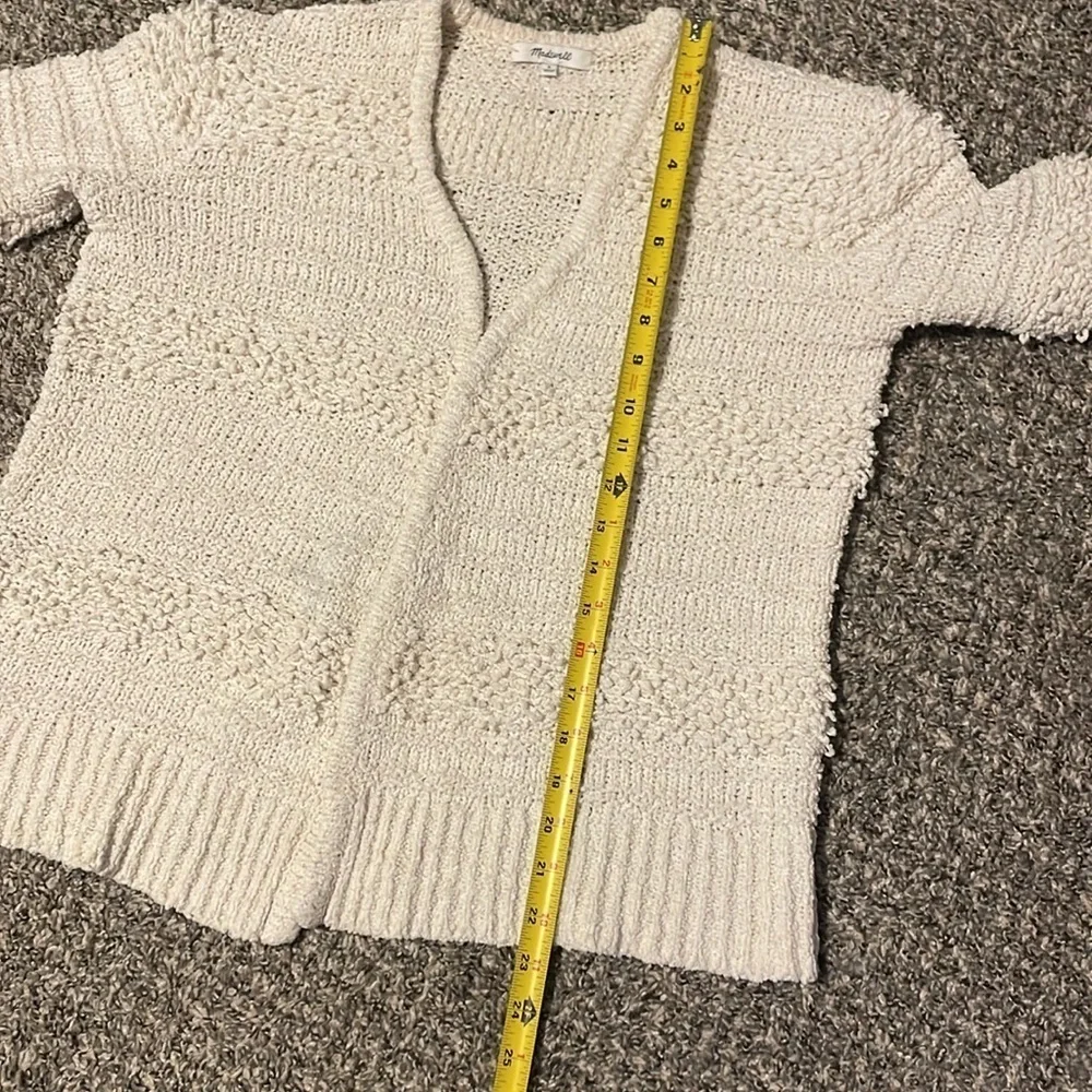 Madewell Chunky Knit Sweater Cardigan S Boho Neutral Cream Textured Cozy Cotton